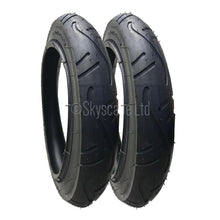 Load image into Gallery viewer, 2 Pack - 12 x 1.75 - 2 1/4” Pram Tyres in Black - To fit Quinny Speedi