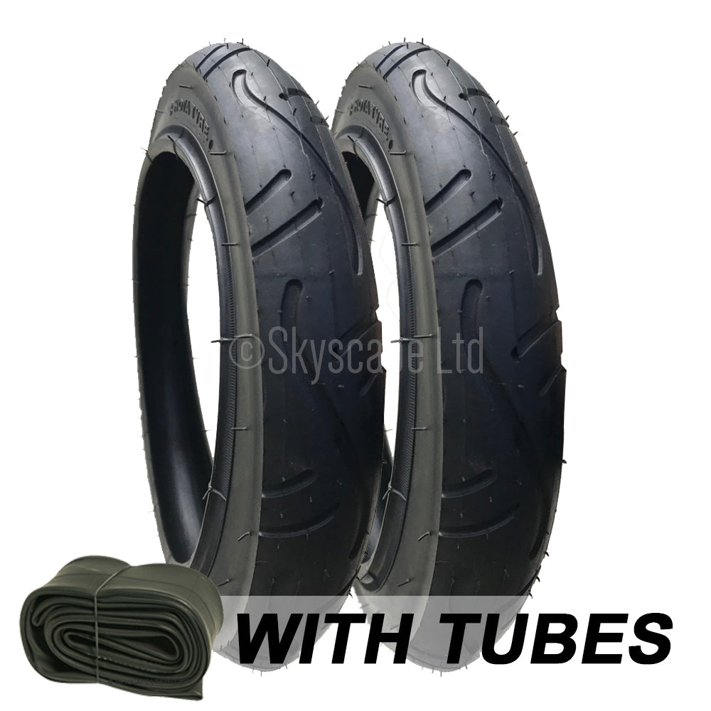 2 Pack - 12 x 1.75 - 2 1/4 Pram Tyres - Plus Inner Tubes