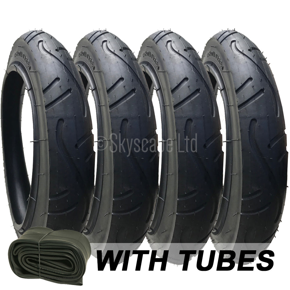 4 Pack - 12 x 1.75 - 2 1/4 Pram Tyres - Plus Inner Tubes