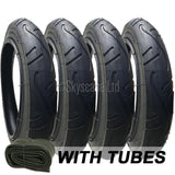 4 Pack - 12 x 1.75 - 2 1/4 Pram Tyres - Plus 4 x Inner Tubes