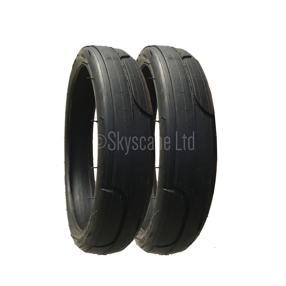 2 Pack - 48 x 188 Pram Tyres (Low Profile) in Black