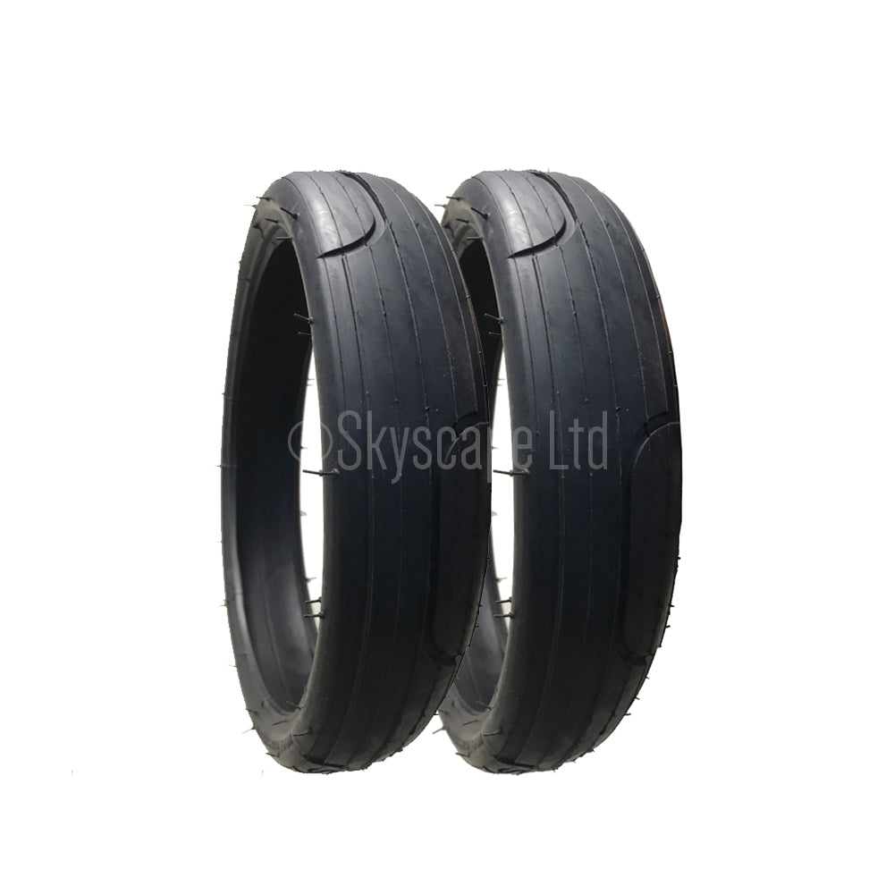 2 Pack - 60 x 230 Pram Tyres (Low Profile) in Black