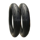 2 Pack - 300 x 55 Pram Tyres (Low Profile) in Black