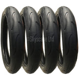 4 Pack - 300 x 55 Pram Tyres (Low Profile) in Black