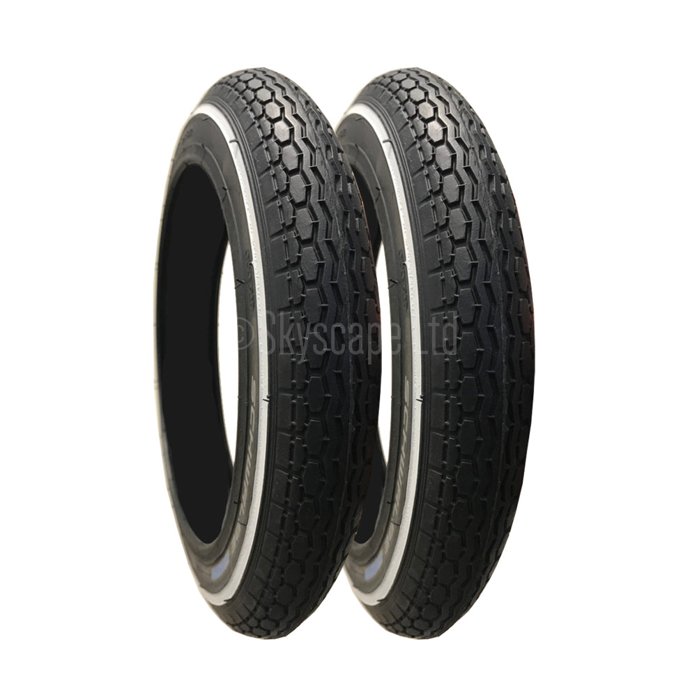 2 Pack - 12 1/2 x 2 1/4” Pram Tyres (Puncture Resistant Layer) in Black