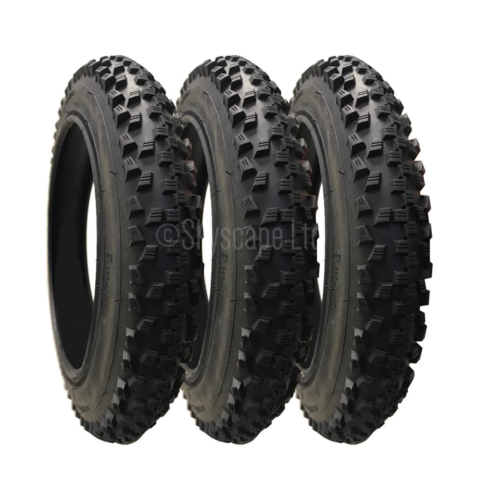 3 Pack - 12 x 1.90” Pram Tyres in Black - To fit Phil and Teds Explorer