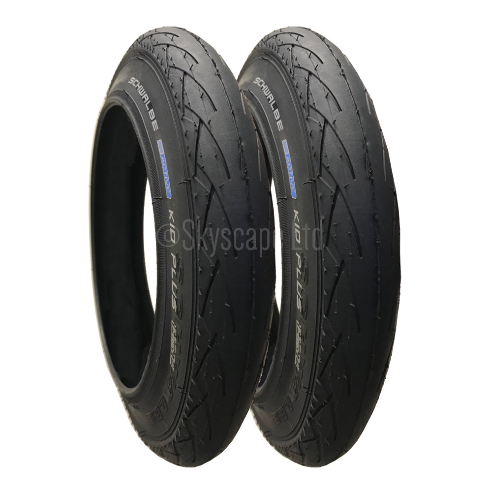 2 Pack - 12 x 1.75” Pram Tyres (Puncture Resistant Layer) in Black