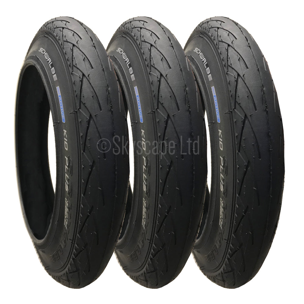 3 Pack - 12 x 1.75” Pram Tyres (Puncture Resistant Layer) in Black