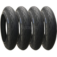 Load image into Gallery viewer, 4 Pack - 12 x 1.75” Pram Tyres (Puncture Resistant Layer) in Black - To fit Emmaljunga Smart